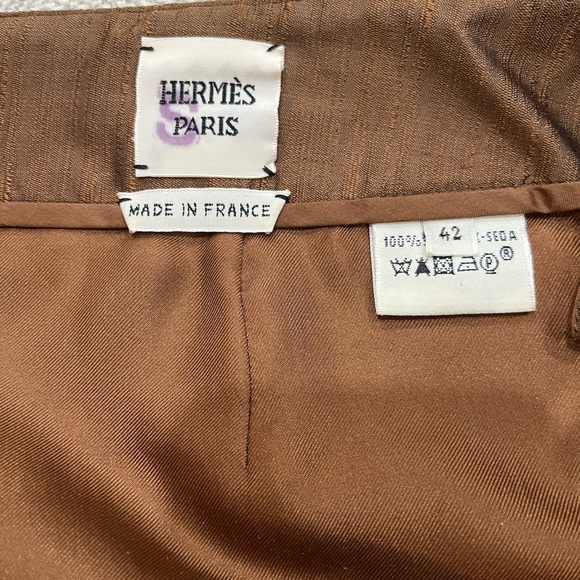HERMÈS PARIS SILK SKIRT Size FR 42 - Picture 3 of 5